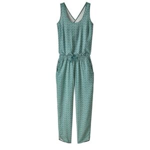Patagonia Womens XL Jumpsuit Cross-back Green Sleeveless One-piece
